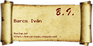 Barcs Iván névjegykártya